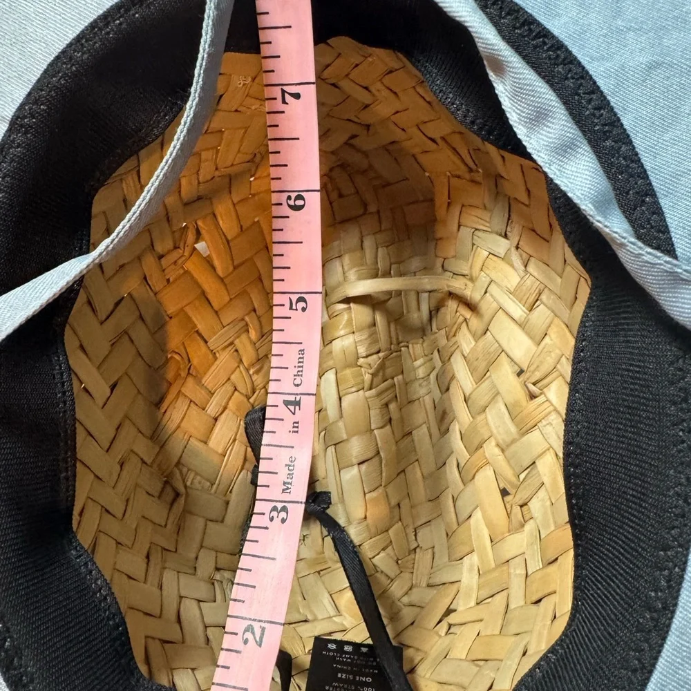 Kids' Woven Straw Hat with Gray Trim - Picture 10 of 12
